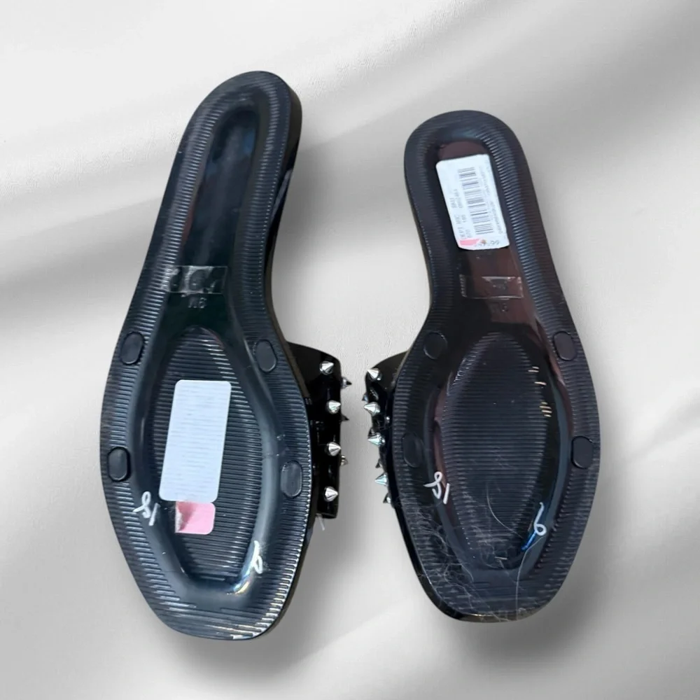 Gianni Bini Black‎ Spiked Slides nwt
